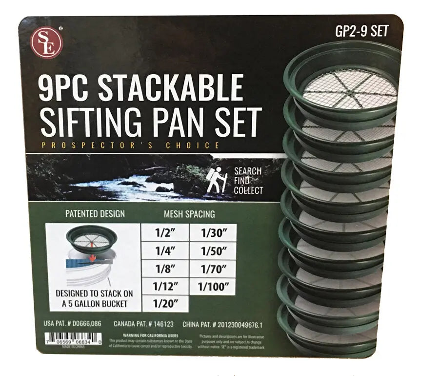 9pc Sifting Pan Set (1/2" - 1/100") BJK Imports