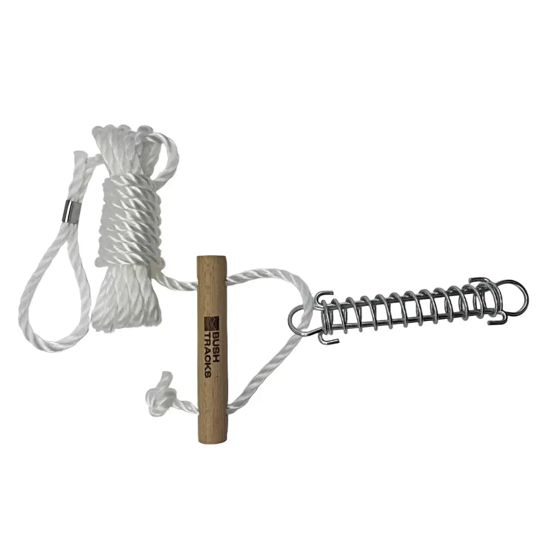 Aussie Rope Bush Tracks 6mm Single Guy Rope With Wooden Runner & Spring - Aussie ...