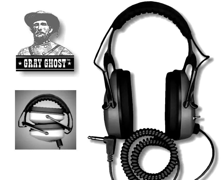 Gray Ghost Original Headphones for Gold Coin, Relic and Jewelry Hunting, Upgrade your audio today. DetectorPro
